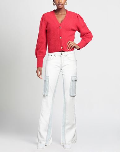 Woman Jeans Ivory Size 25 Cotton, Elastane
