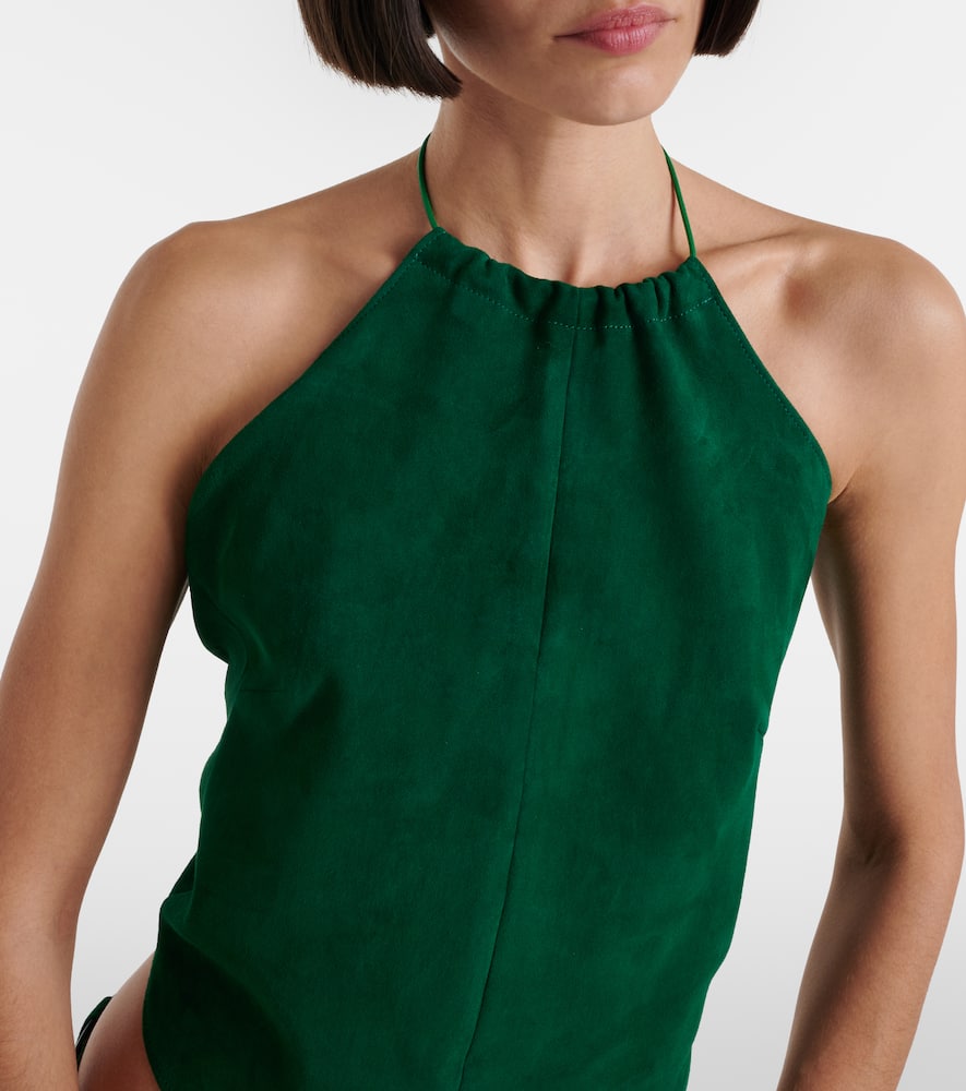 Rosie halterneck suede top