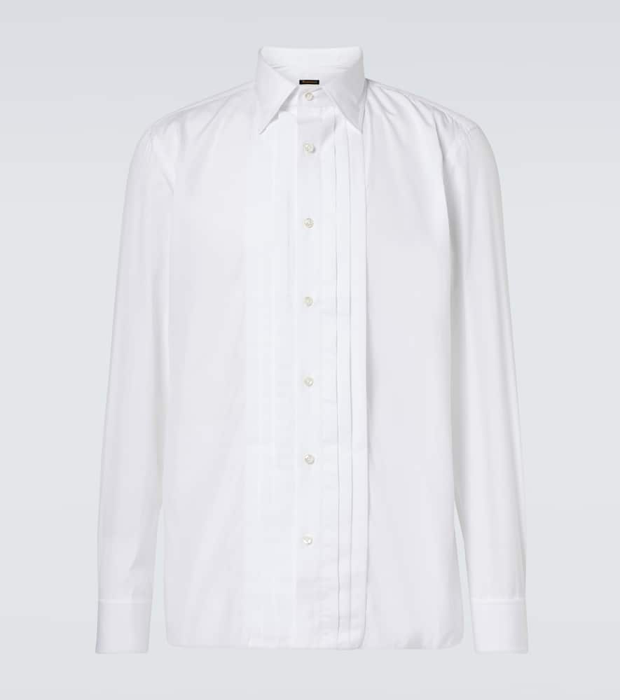 Pleated cotton tuxedo shirt