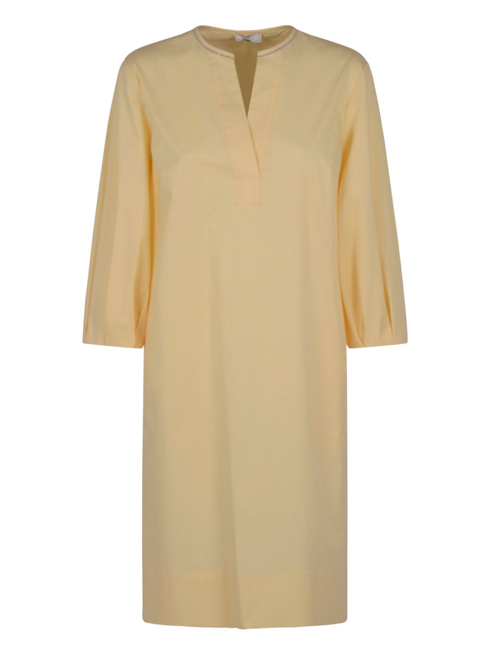 Peserico crop-sleeve tunic dress - Yellow