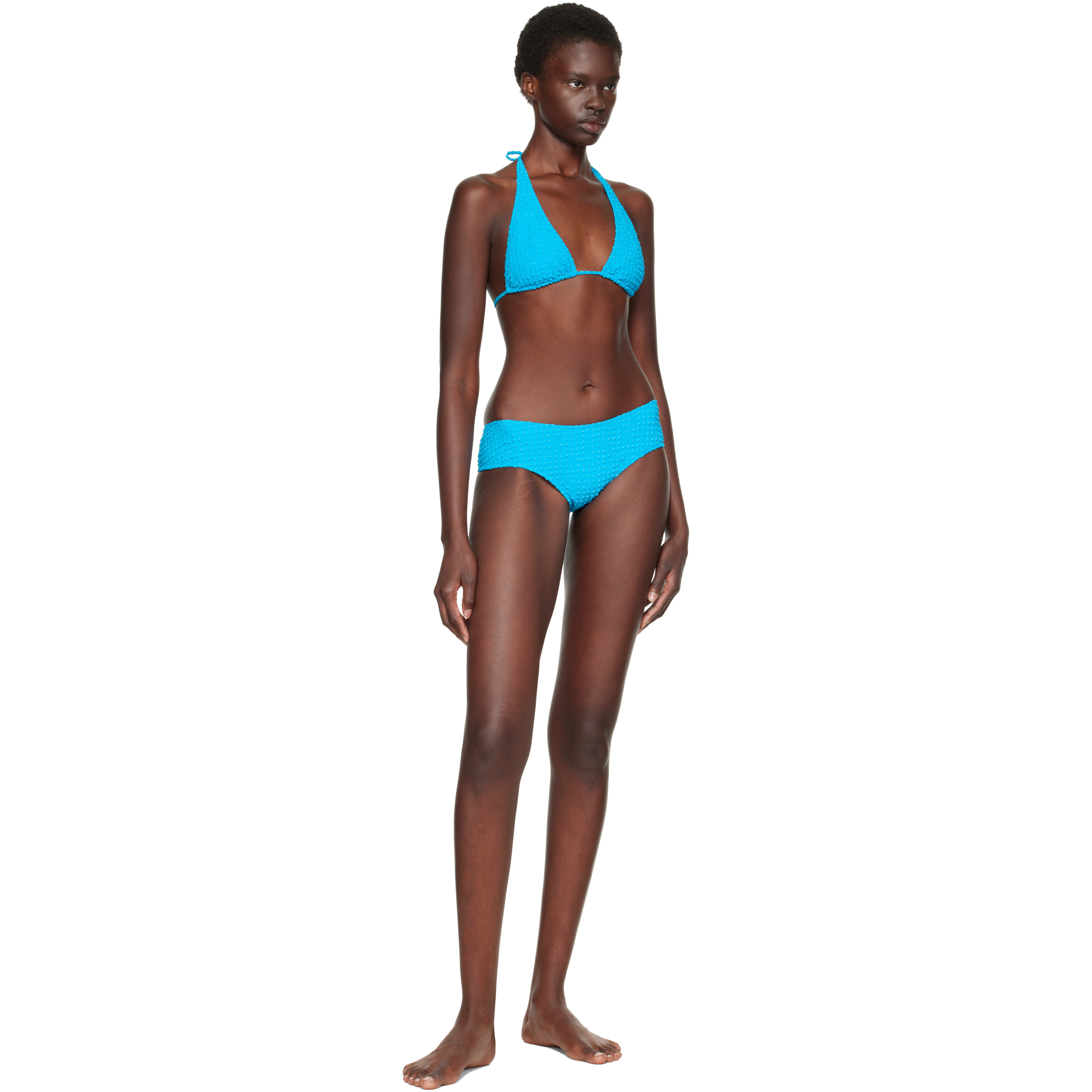 Blue Halter Bikini Top