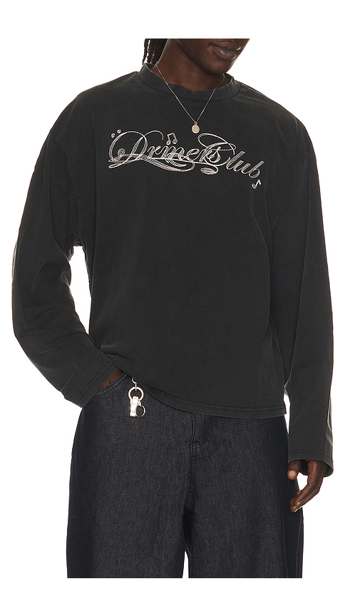 DRMERS CLUB Classical Long Sleeve Tee in Black. XL/1X also in S
