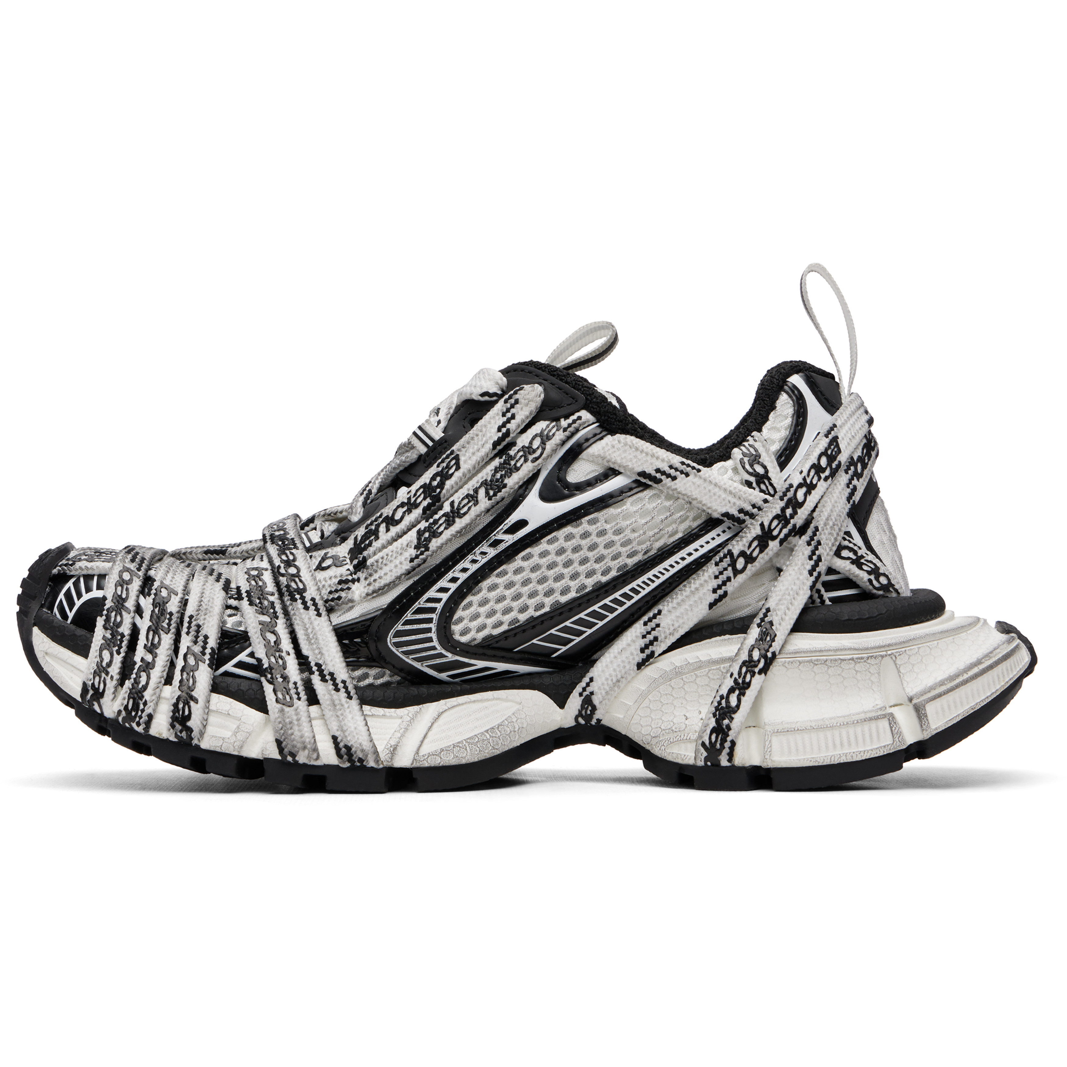White & Black 3XL Extreme Laces Sneakers