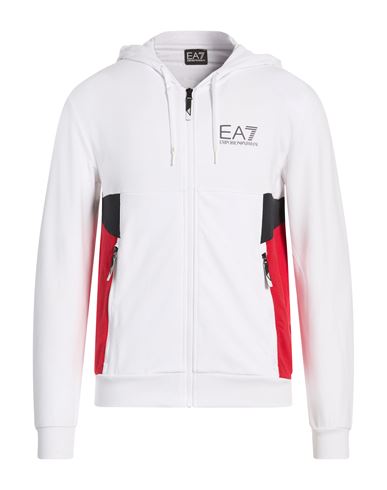 Man Sweatshirt White Size XS Cotton, Polyester, Elastane