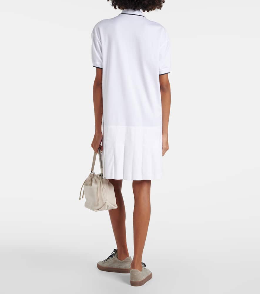 Pleated cotton polo dress