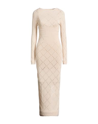 Marco Rambaldi X Woman Maxi dress Beige Size M Polyamide, Wool, Viscose, Polyester, Cashmere