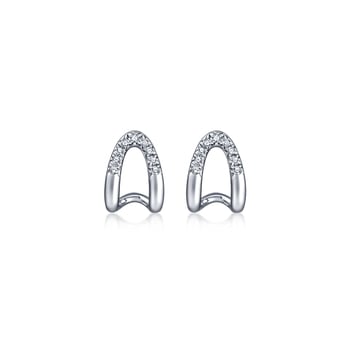 'Form' 18K White Gold Diamond Earrings