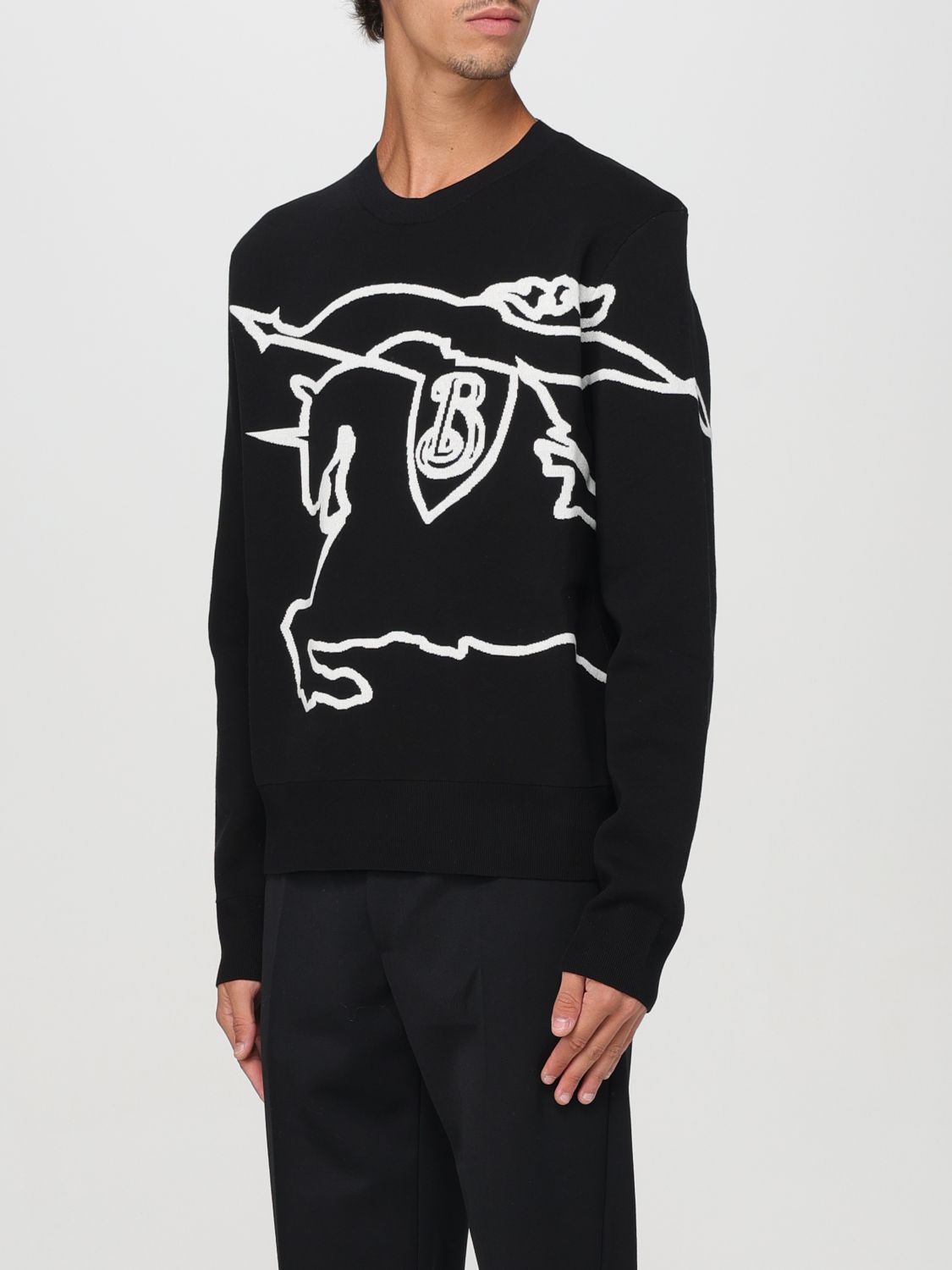 EKD-embroidered cotton sweatshirt - Black