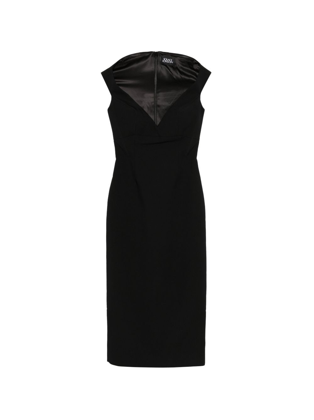 V-neck zip fastening Monica midi dress