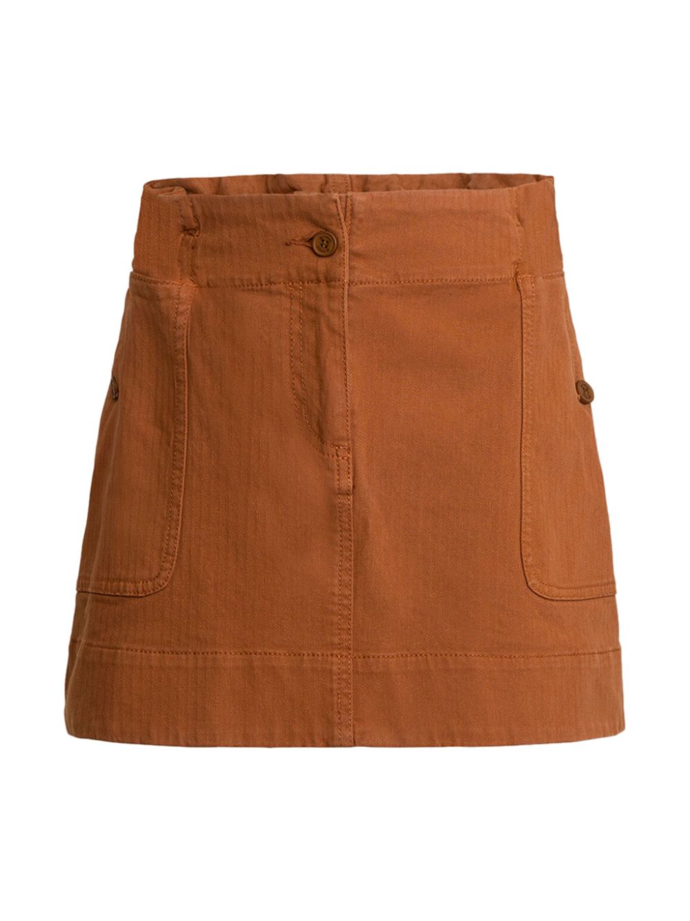 Pegaso-embroidered cargo skirt - Brown