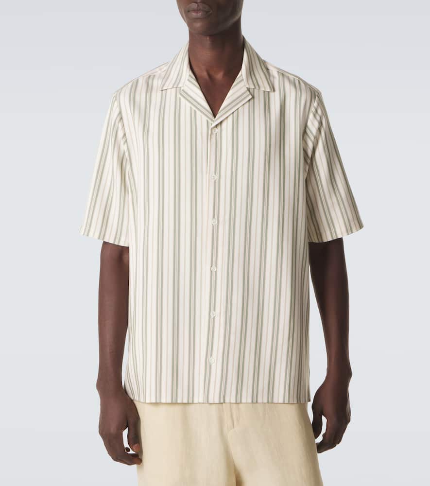 Striped silk bowling shirt