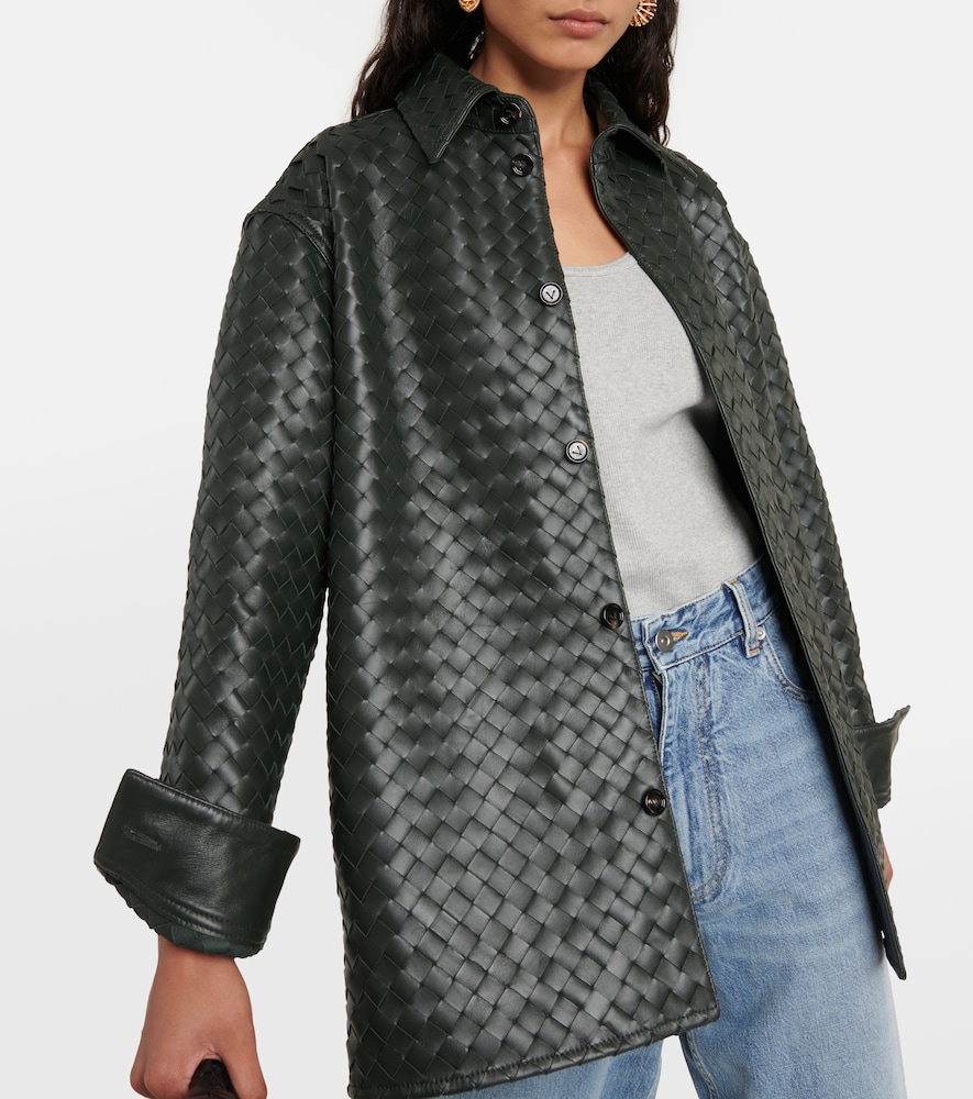 Intrecciato leather shirt