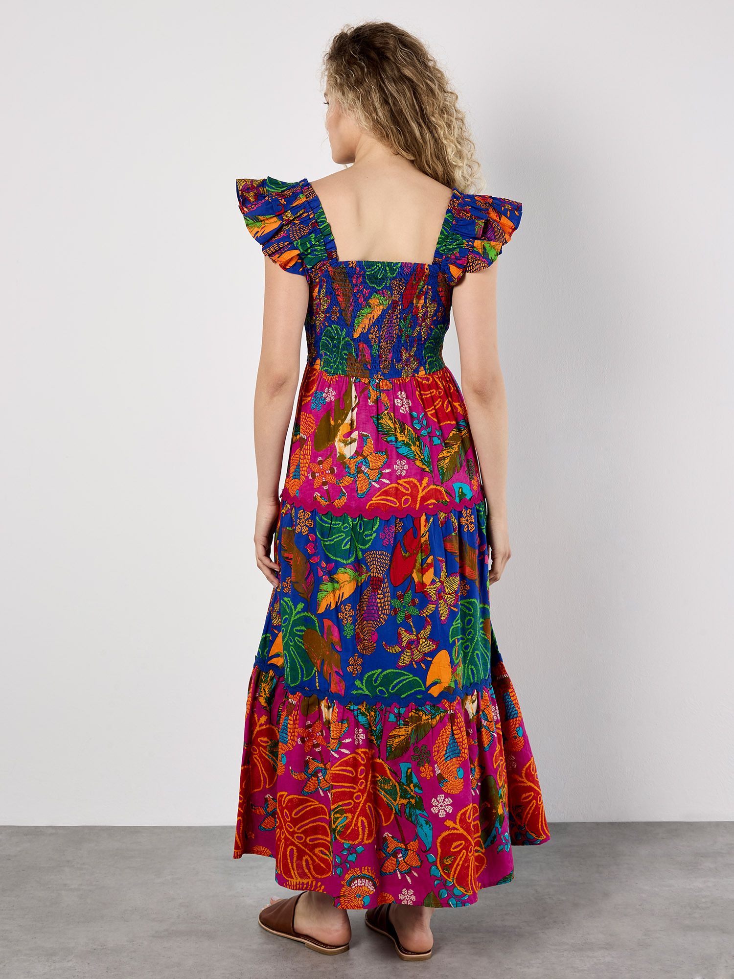 Apricot Women's Colour Pop Parrot Print Maxi Dre