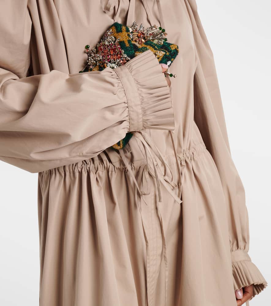 Ruffled cotton shirt dress