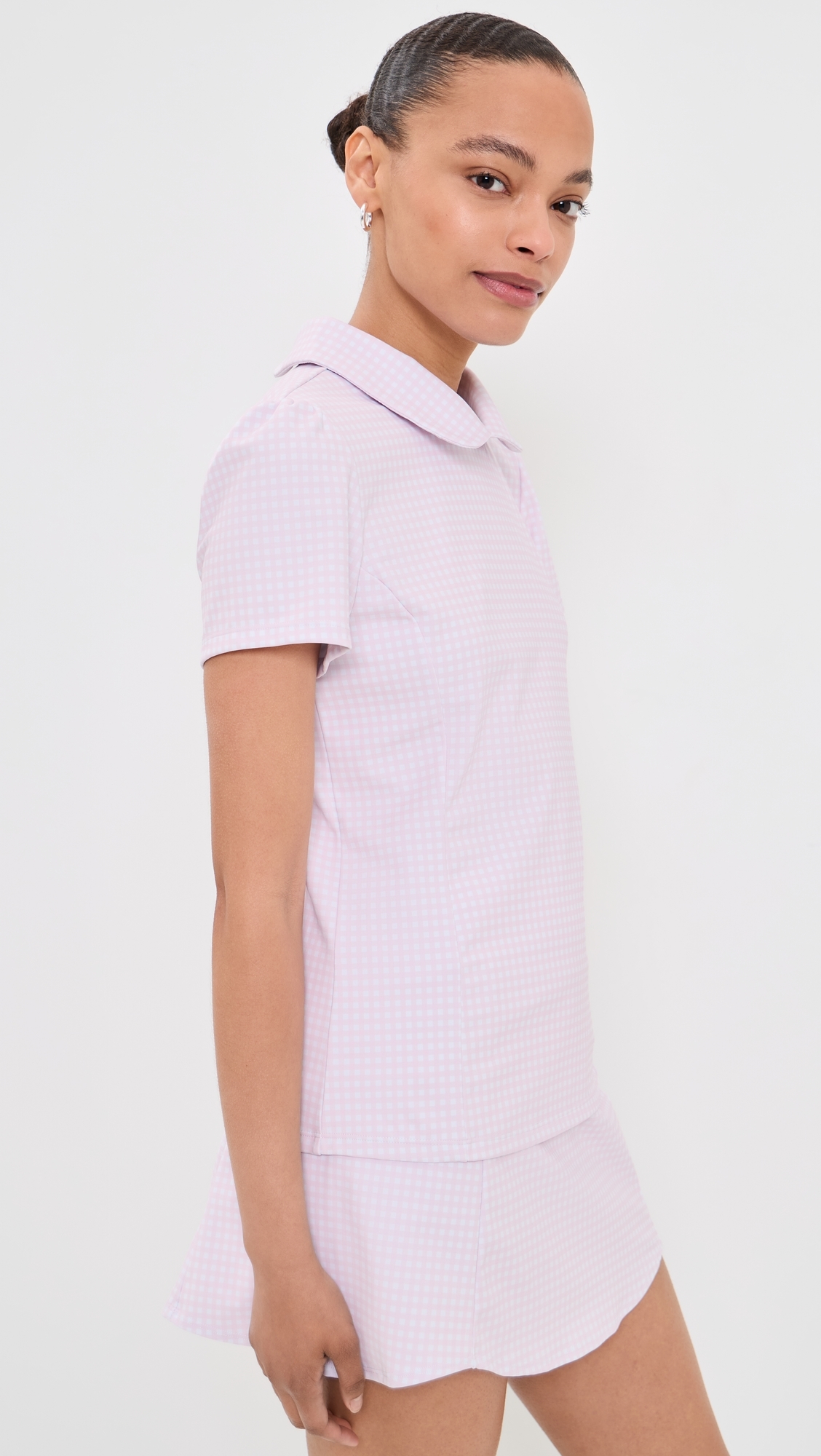 Mayfair Short Sleeve Gingham Top Ballet Slippergingham