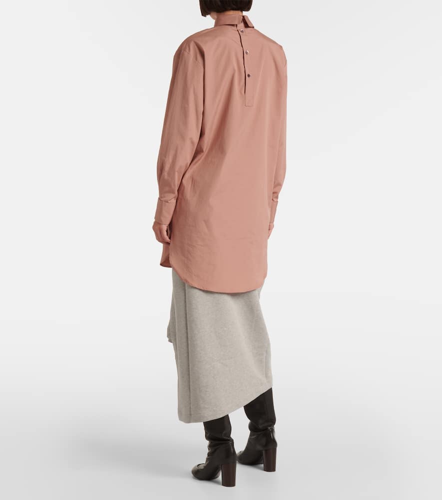 High-neck cotton blouse