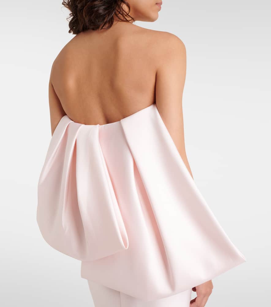 Bow-detail satin gown