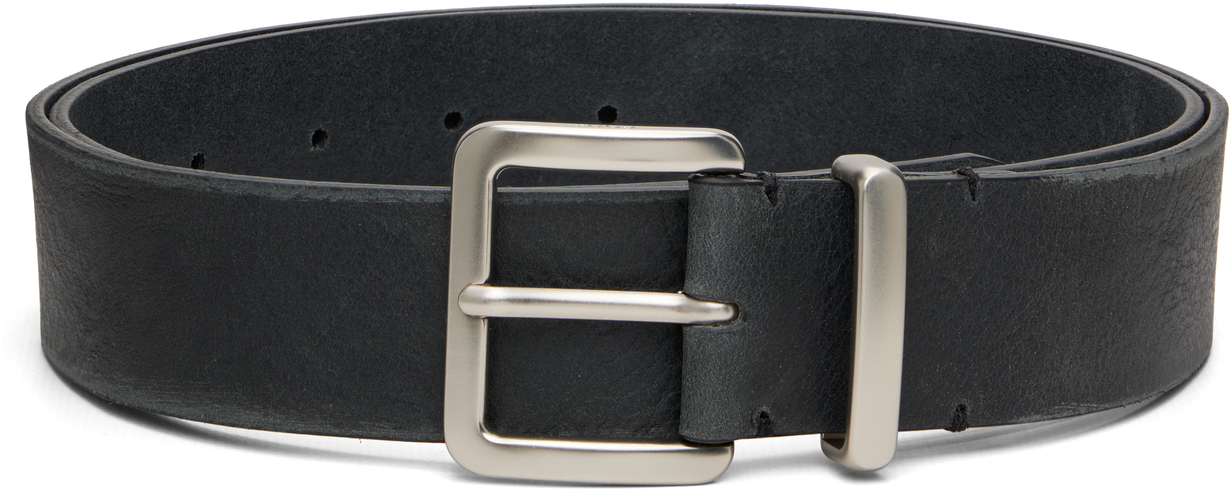 Black Edge Sanding Cow Leather Belt