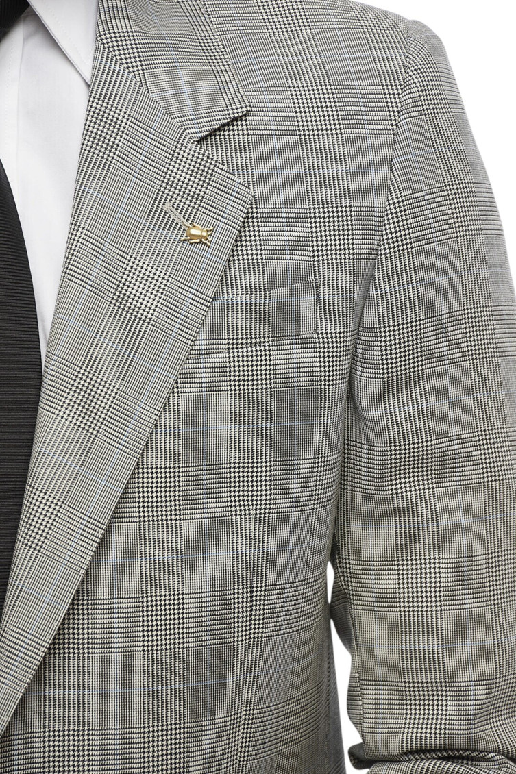 Grey Notched Lapel Blazer