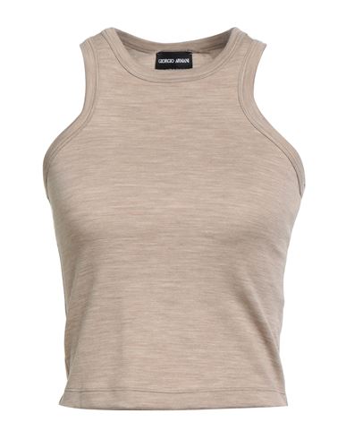 Woman Tank top Sand Size 2 Virgin Wool, Polyamide, Elastane