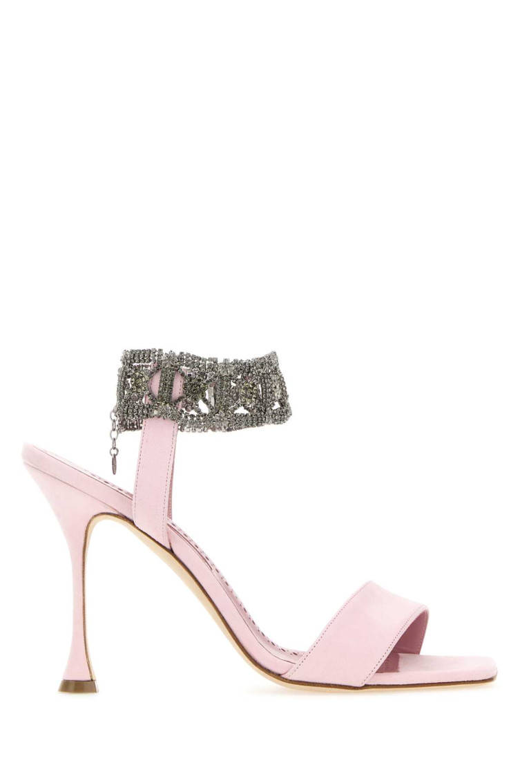 Pastel Pink Suede Lierasan Sandals
