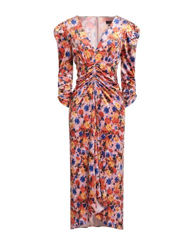 Woman Midi dress Orange Size 4 Polyester, Elastane, Cotton