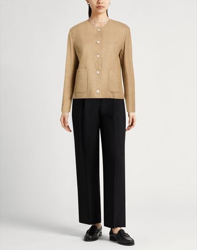 Woman Jacket Sand Size 12 Linen, Polyamide, Cotton