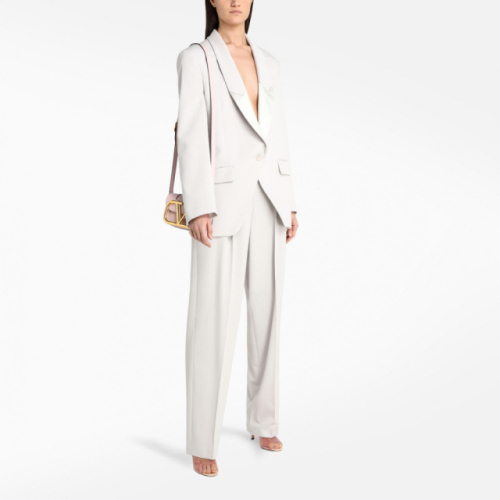 Tailored high-waisted trousers - Grey