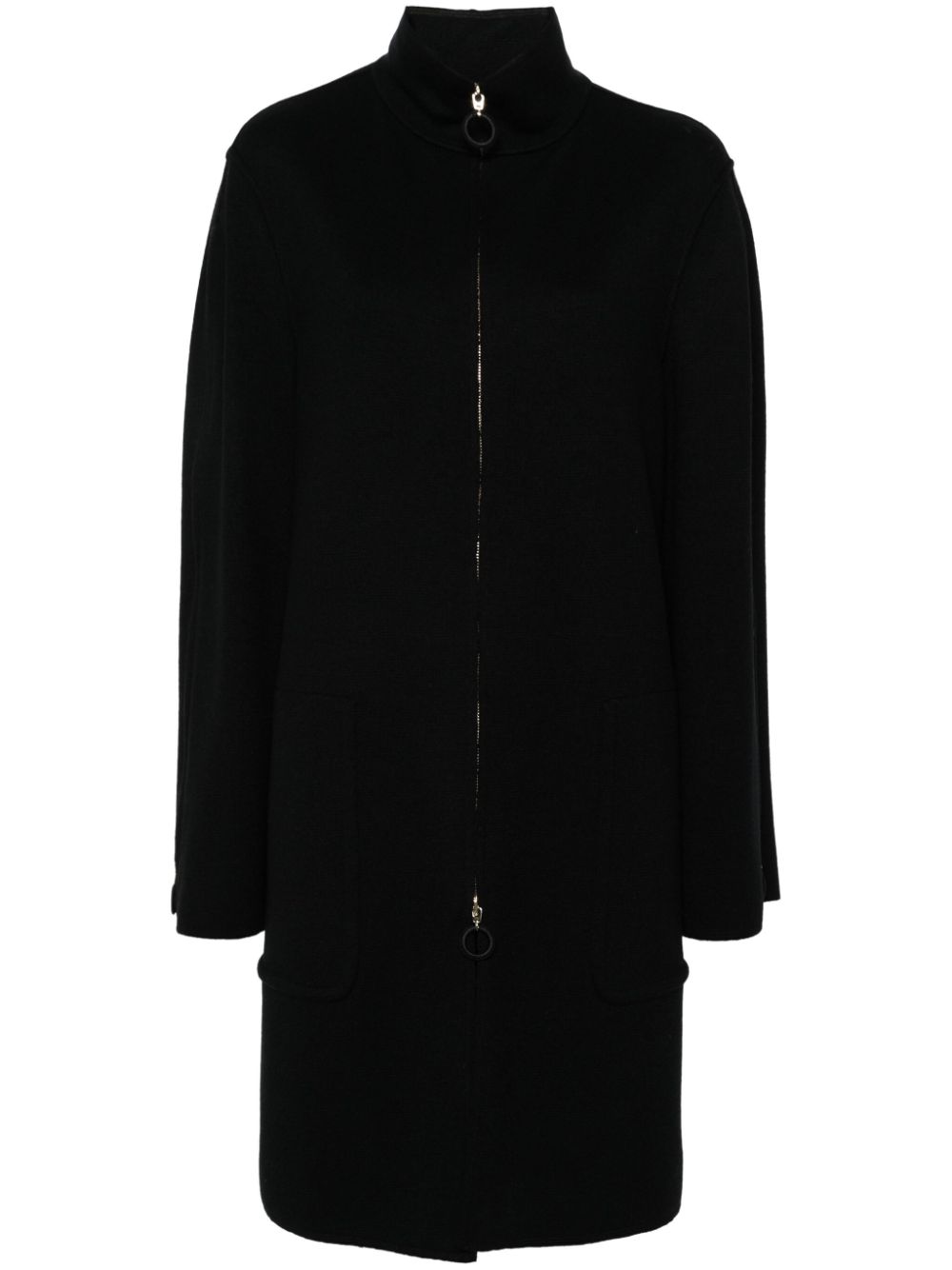 Long-sleeve cardi-coat - Black
