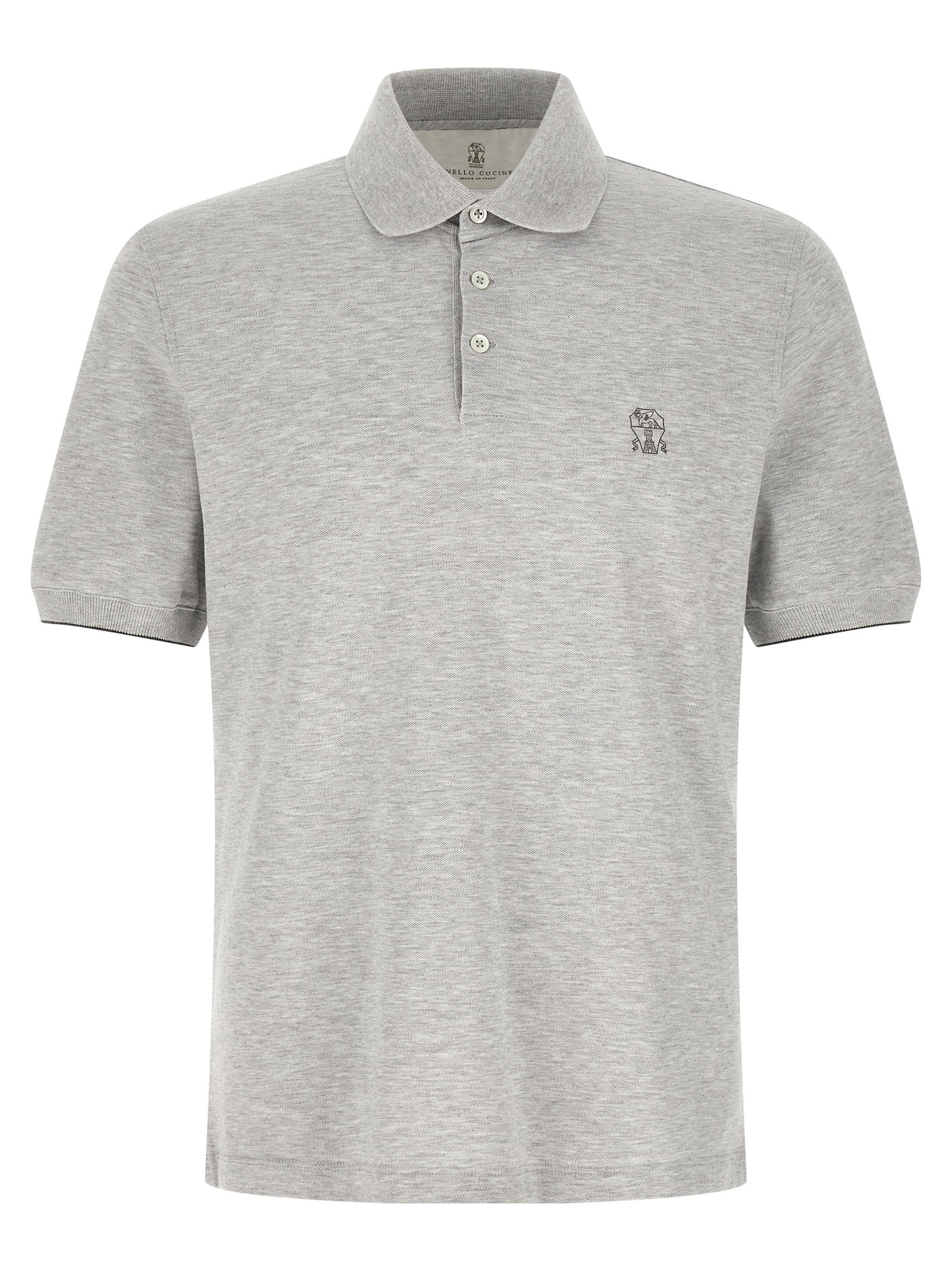 Cotton Piqué Polo Shirt — Gray