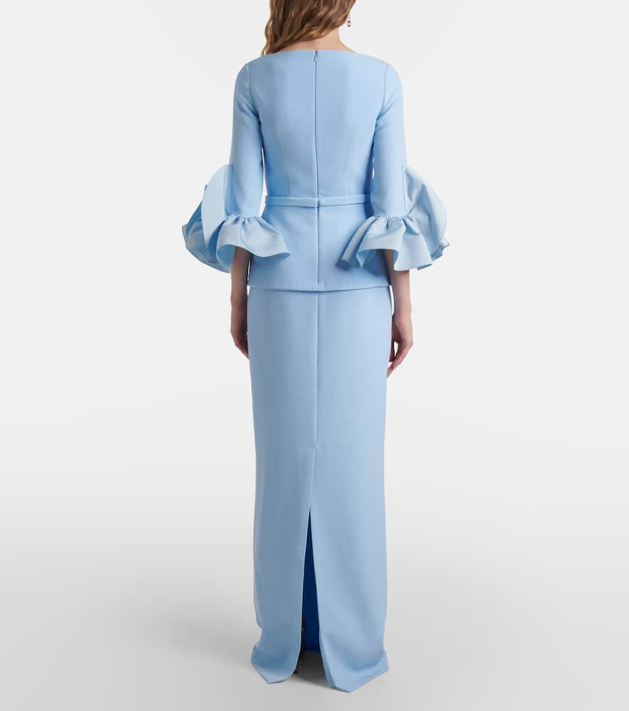 Clemence ruffled crêpe gown