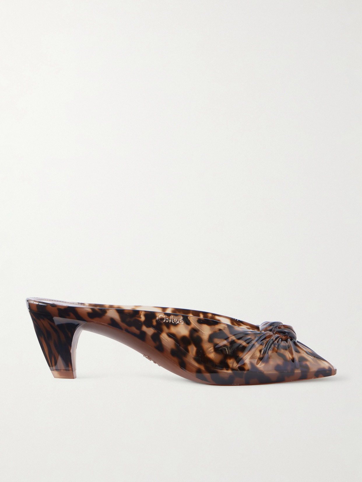 Ruched Leopard-print Tpu Mules - Animal Print