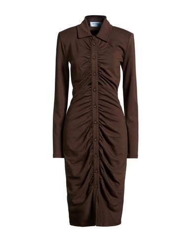Woman Midi dress Chocolate brown Size 4 Viscose, Polyester, Elastane
