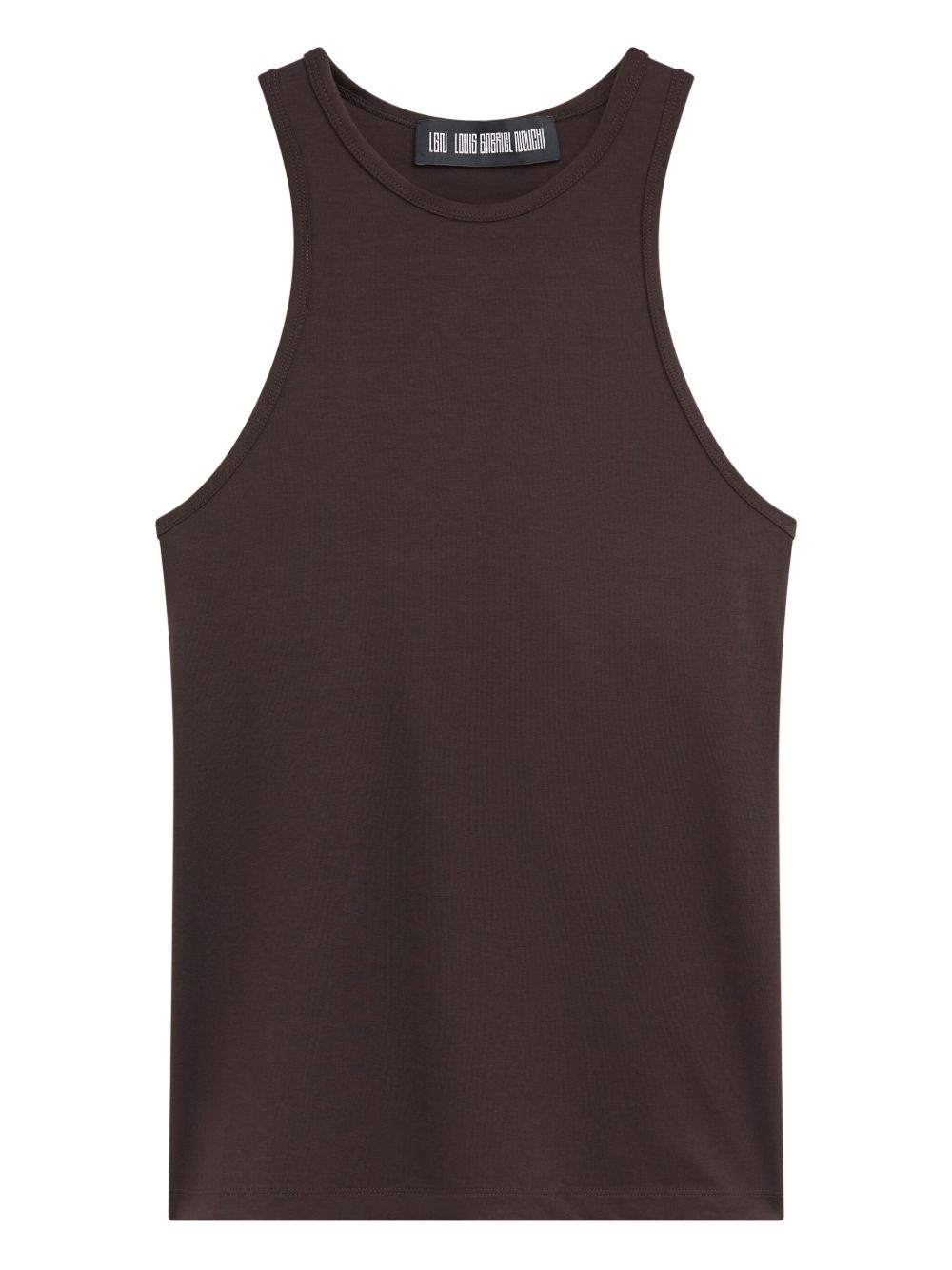 Cross-back sleeveless top - Brown