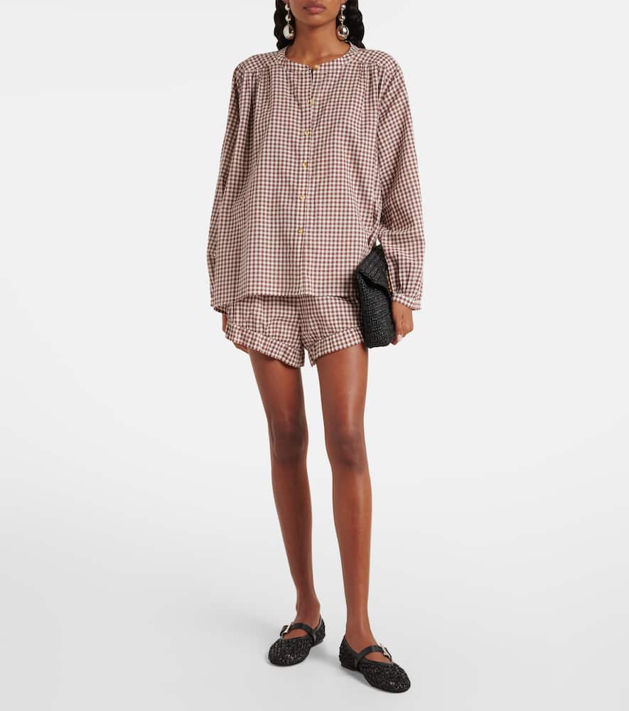 Callie gingham cotton shorts