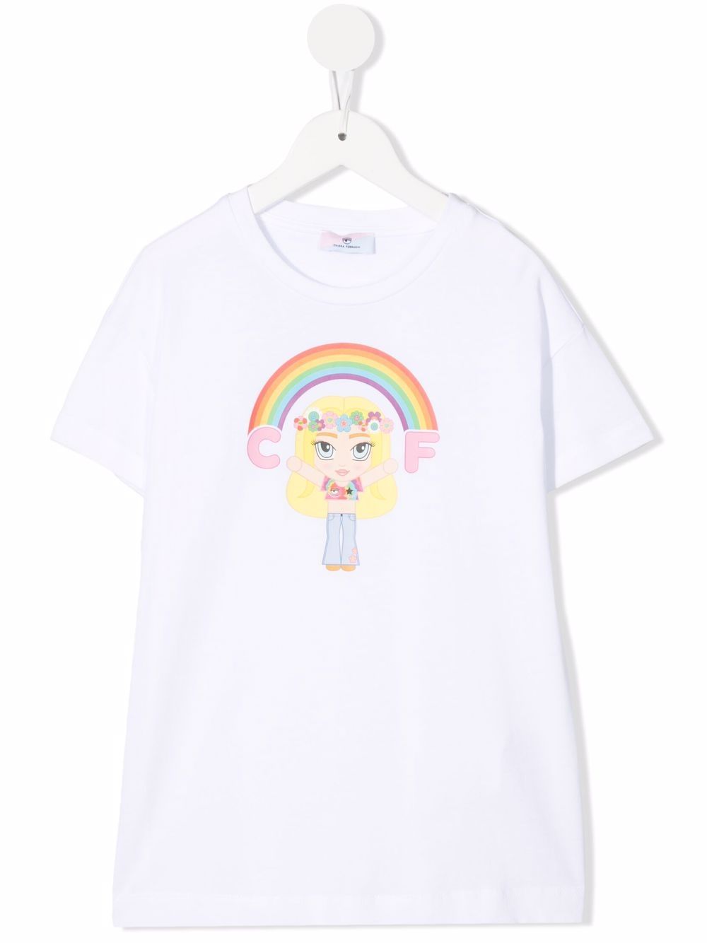 Rainbow logo-printed T-shirt - White