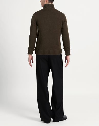 Man Turtleneck Dark brown Size 38 Baby alpaca wool, Merino Wool