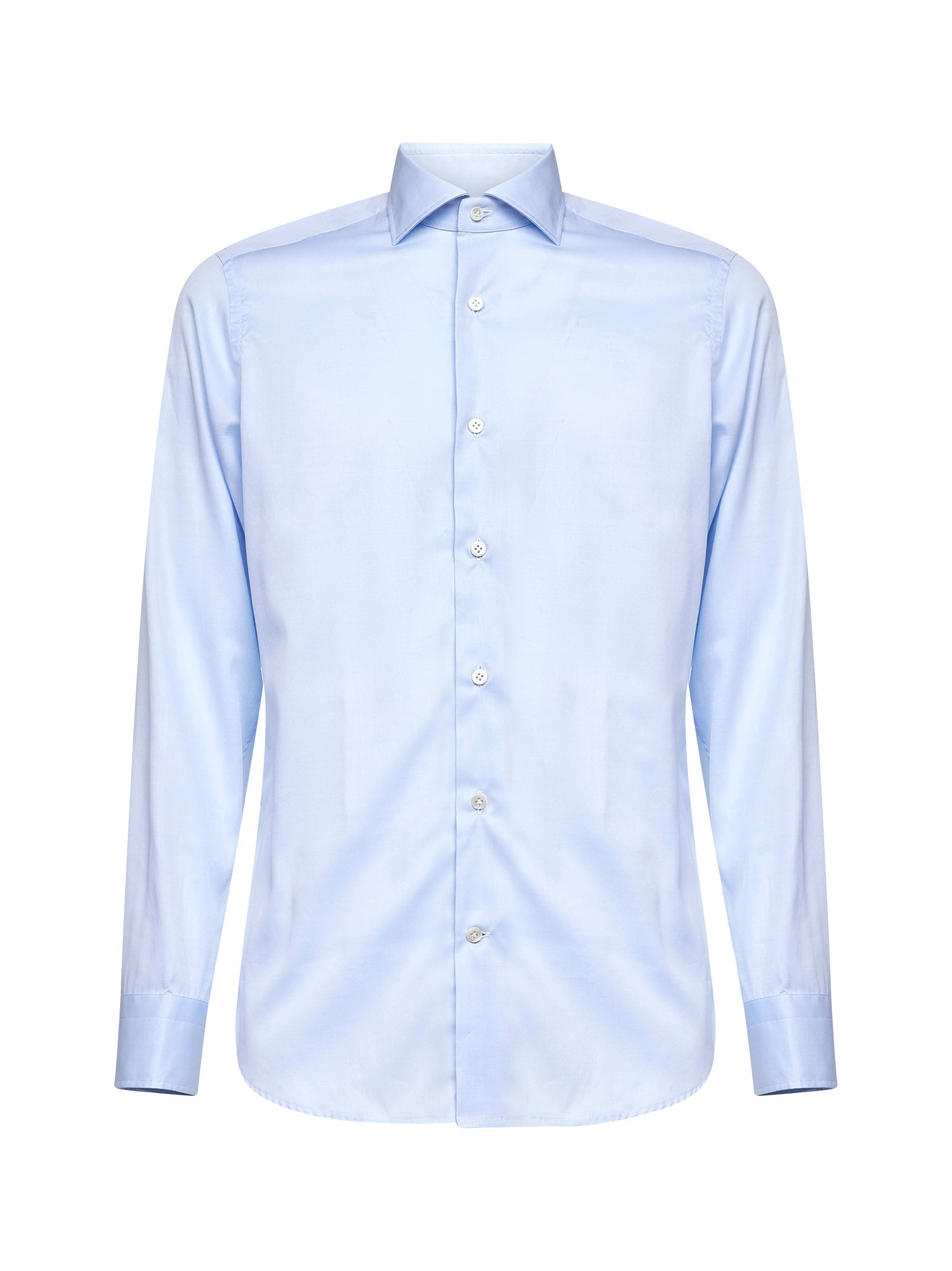 Stretch Cotton Poplin Shirt — Blue