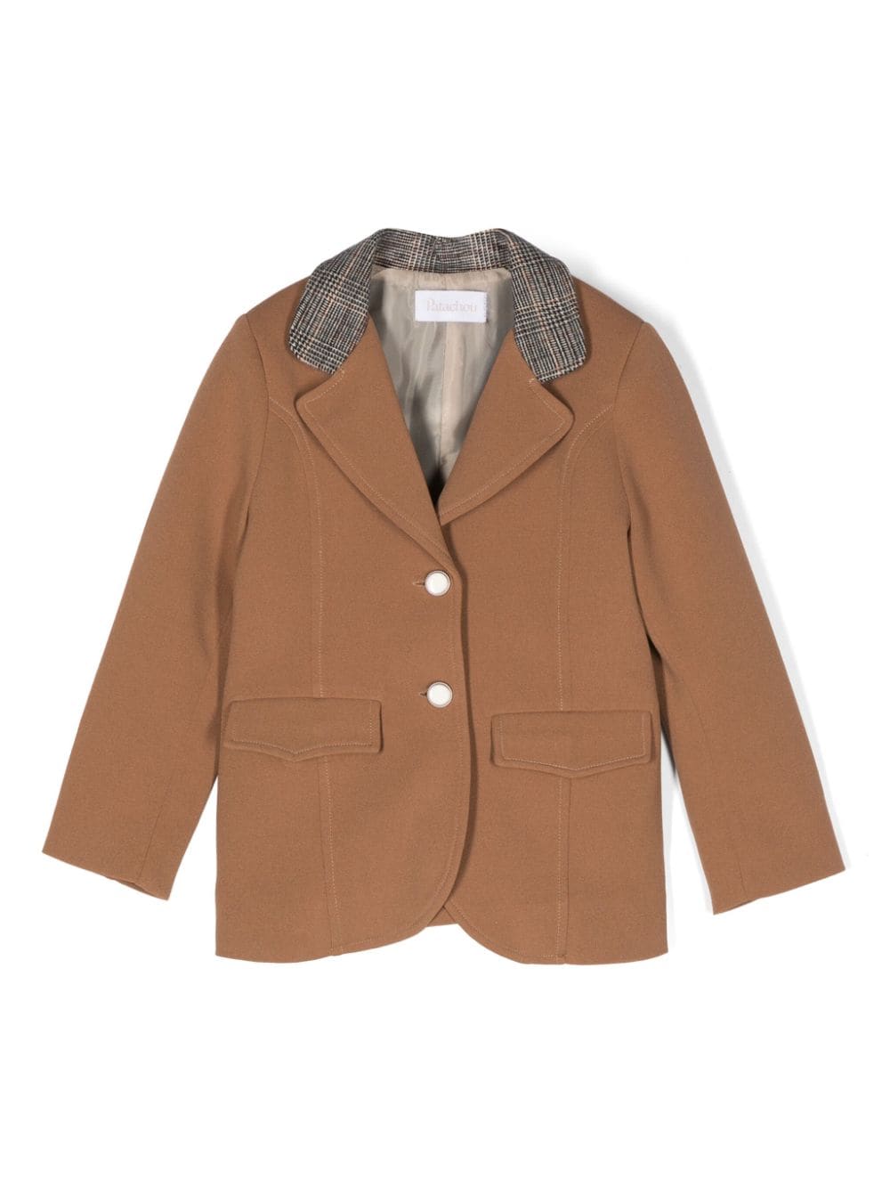 Check-detailed blazer - Brown