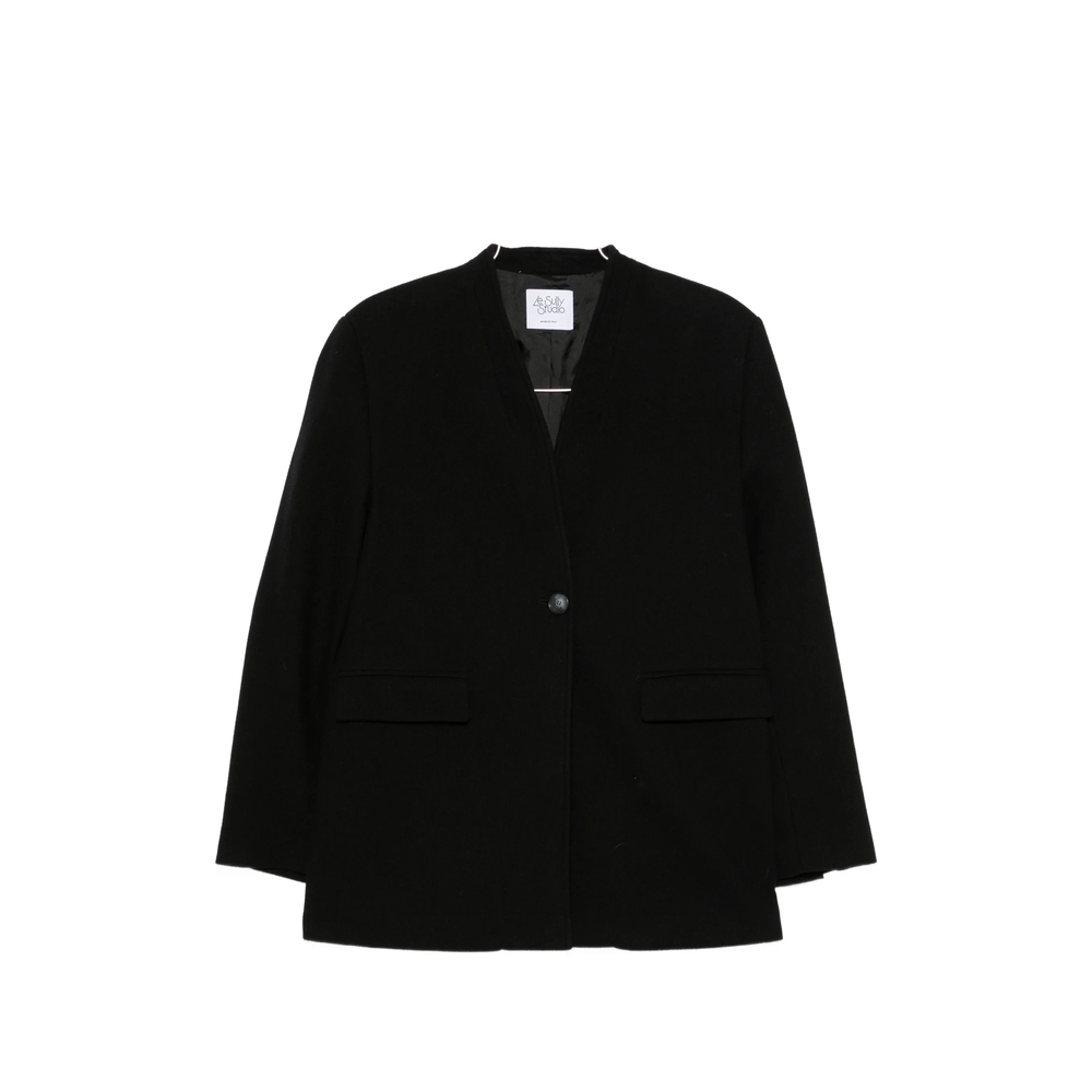Single-breasted Collarless Coat