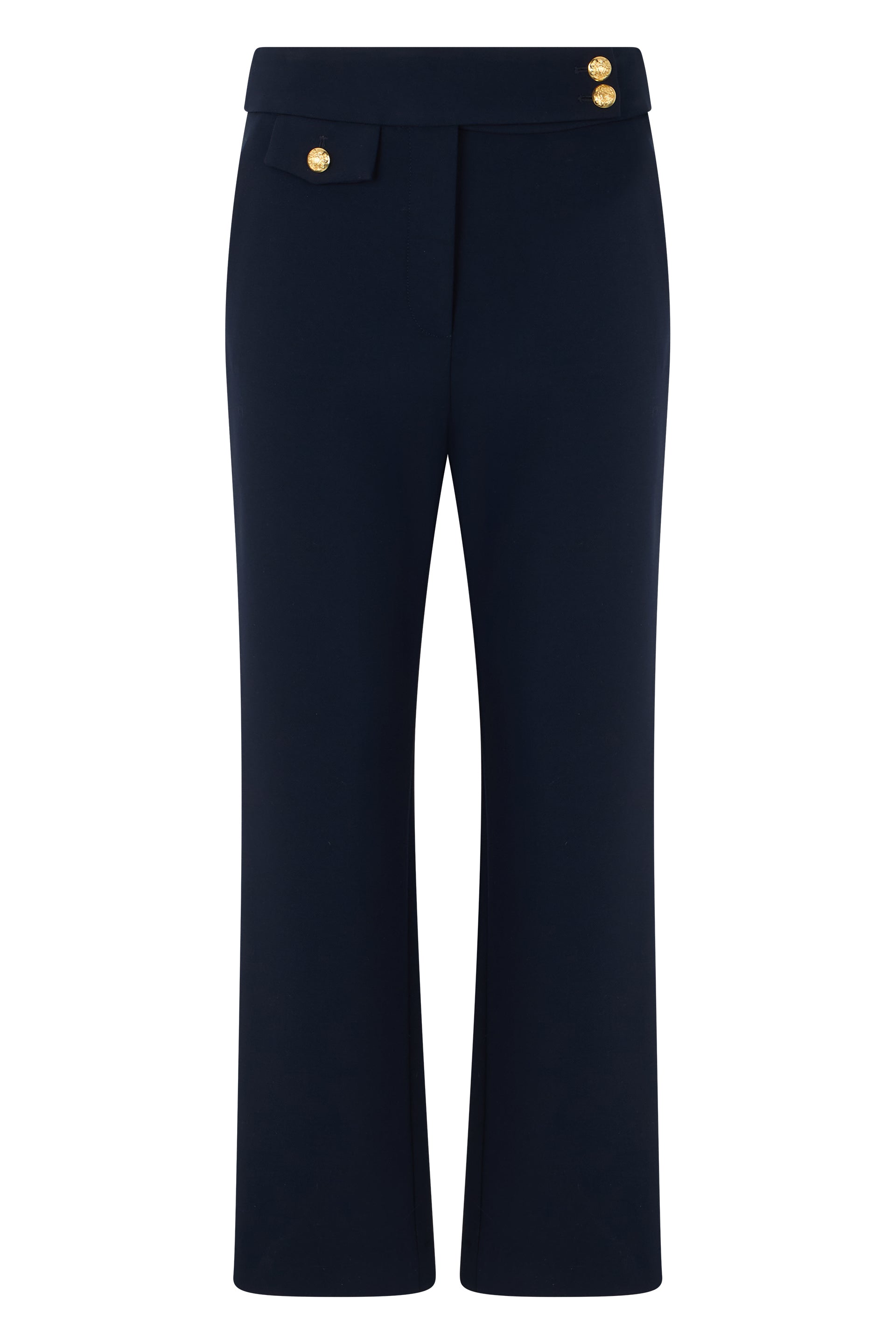 Slim Trousers with Decorative Buttons