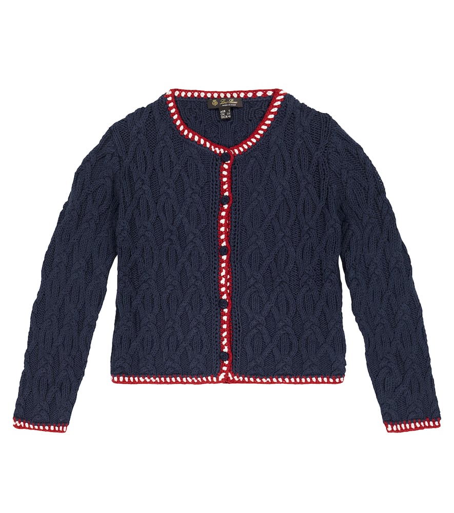 Loro Piana Kids Cable-knit cotton cardigan