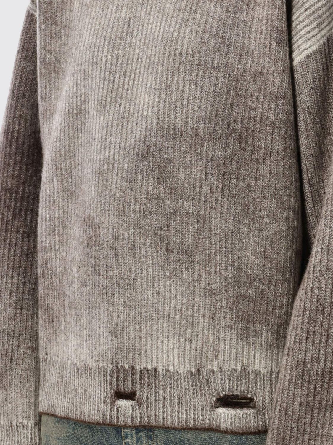 Represent - long sleeve crewneck knitwear with ribbed texture