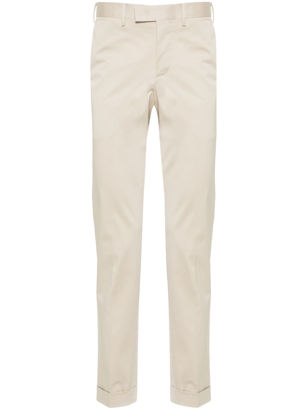 Pressed-crease slim-fit tailored trousers - Neutrals