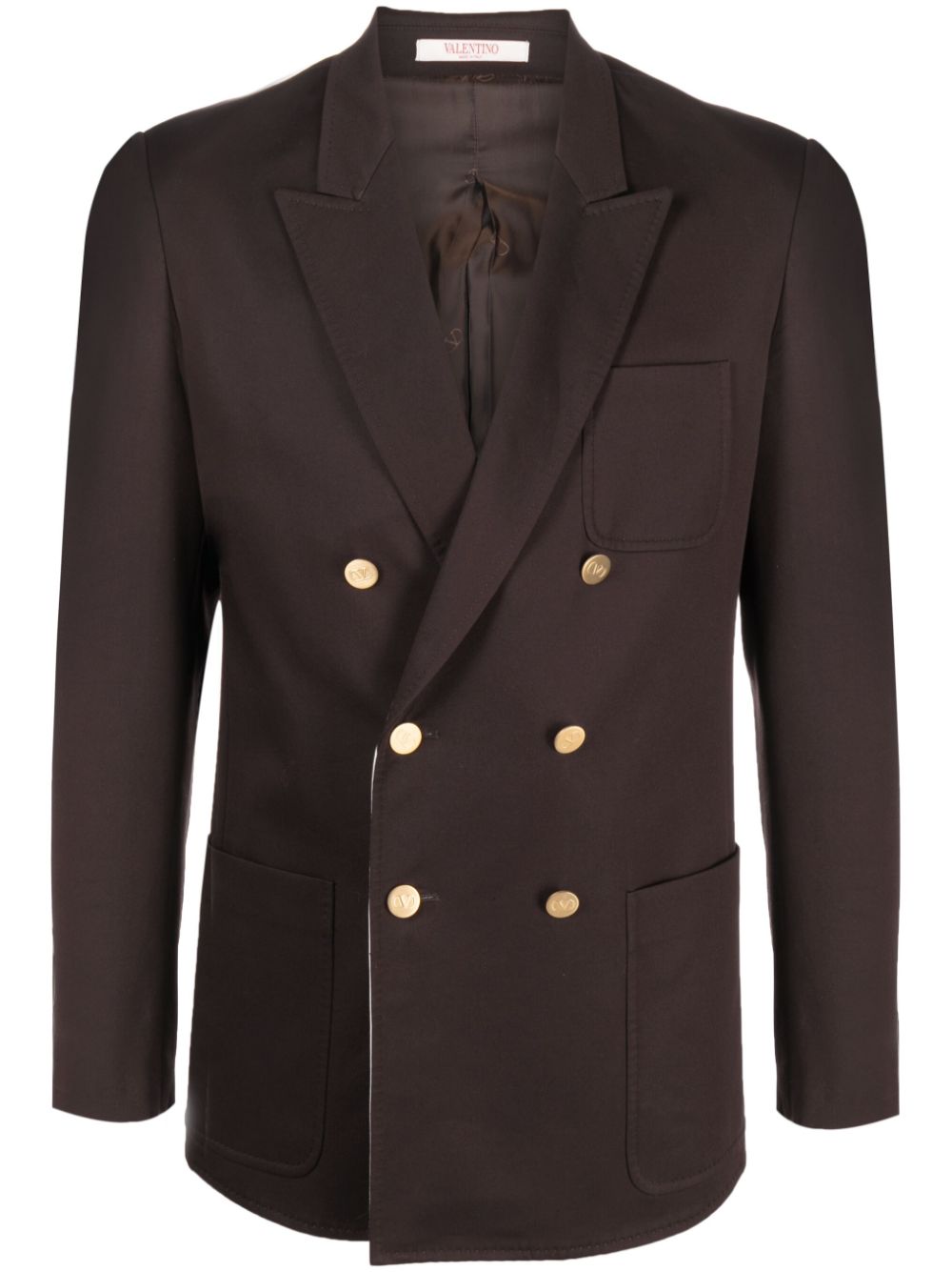 VLogo Signature-buttons double-breasted blazer - Brown