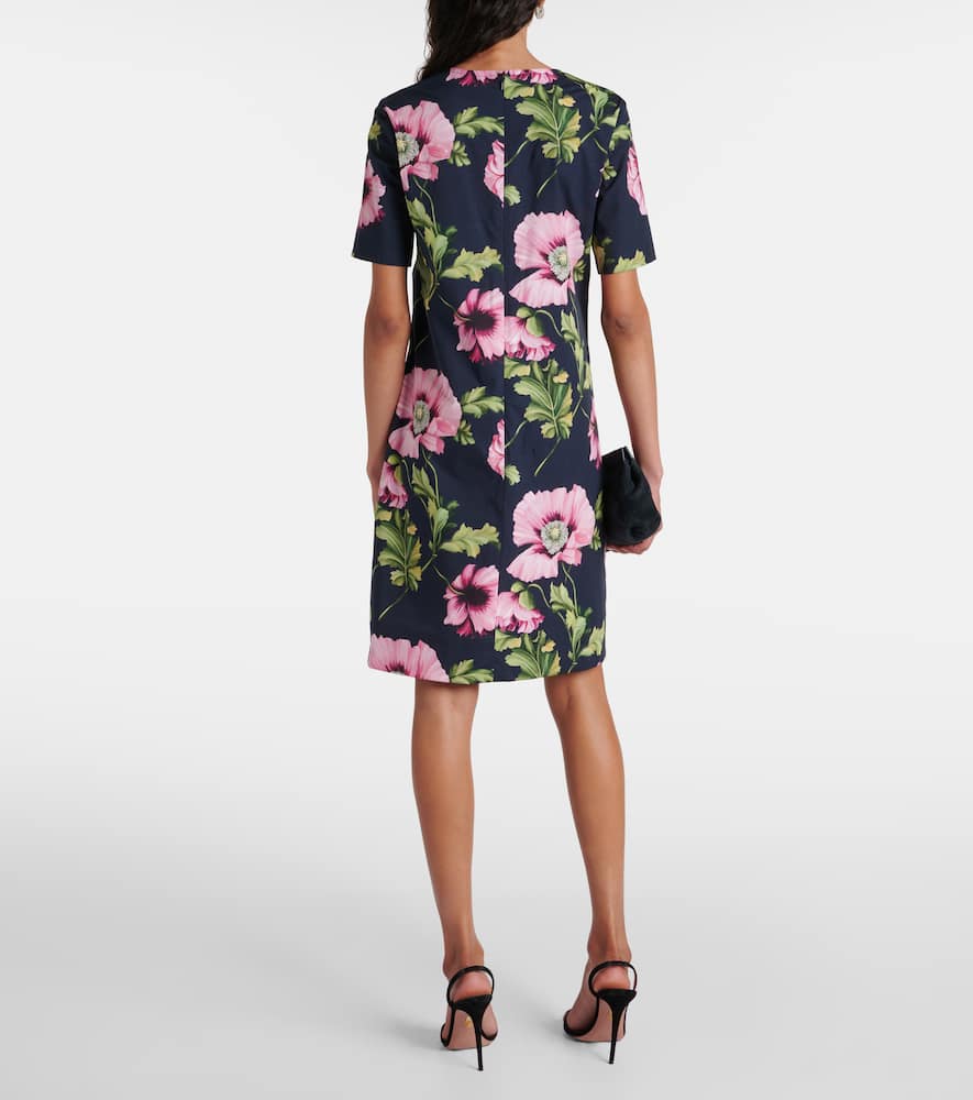 Floral cotton-blend minidress