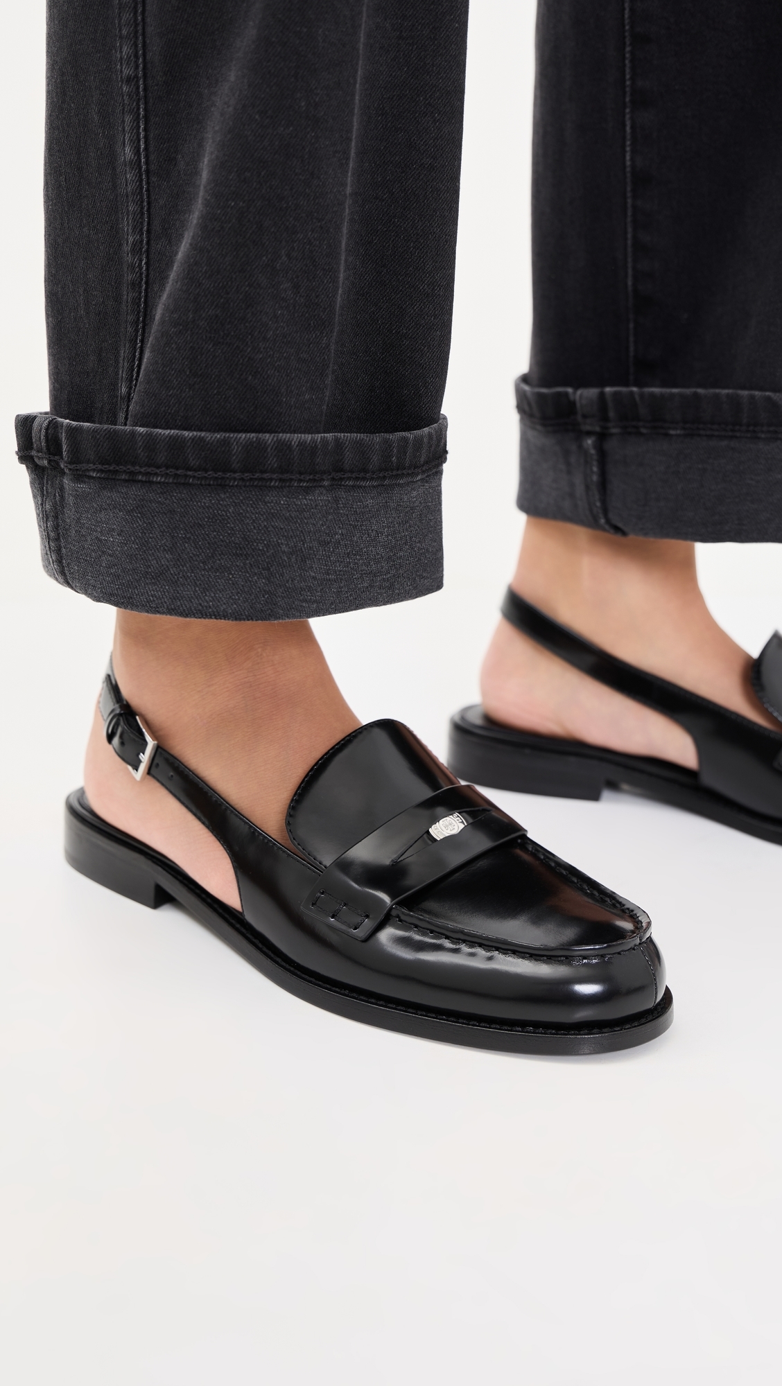 Classic Penny Slingback Loafers Perfect Black
