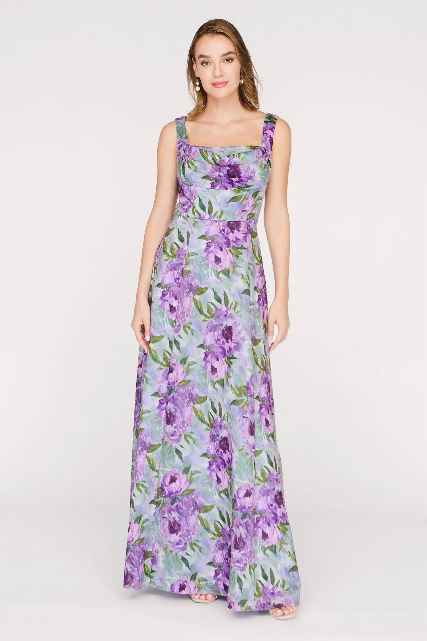 Jordana A-Line Gown In Lilac Green