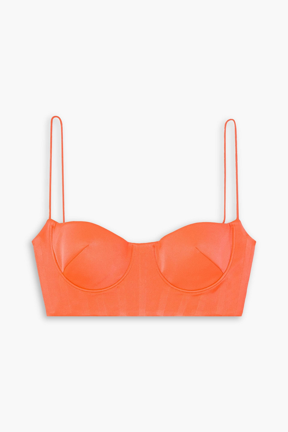 Hart cropped neon satin-crepe top - Orange - UK 4