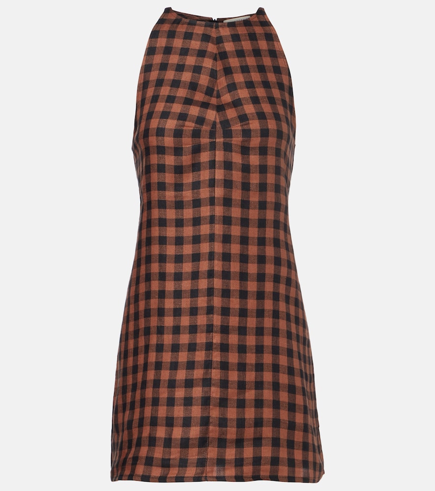Antigua gingham linen minidress